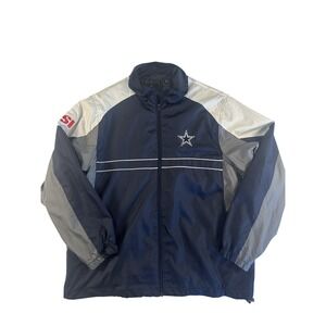 Vintage Dallas Cowboys NFL Windbreaker Jacket  SI Dunbrooke‎ Mens Size 2XL B